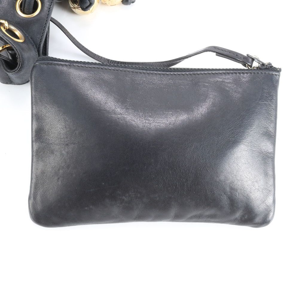 極美品 シャネル 巾着 ココボール ラムスキン レザー ショルダーバッグ