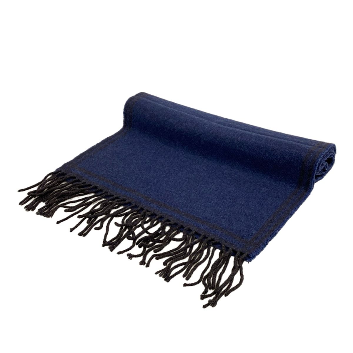 PIACENZA(ピアチェンツァ) マフラー - ダークネイビー×ダークグレー