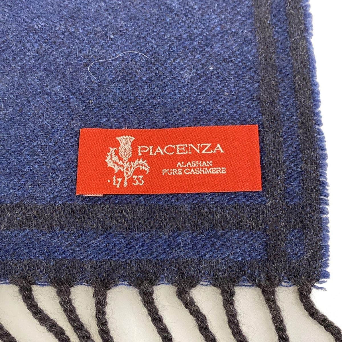 PIACENZA(ピアチェンツァ) マフラー - ダークネイビー×ダークグレー