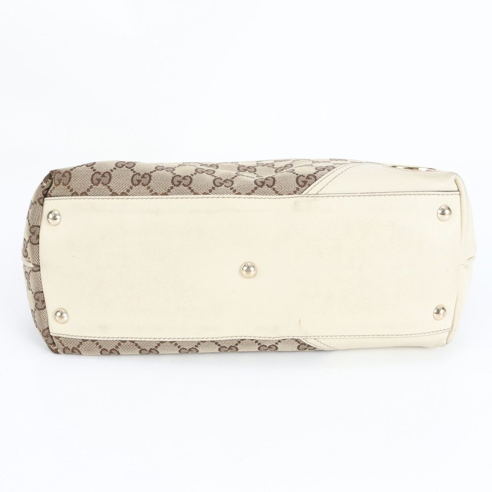 美品 グッチ GG キャンバス ニューブリット レザー トート バッグ