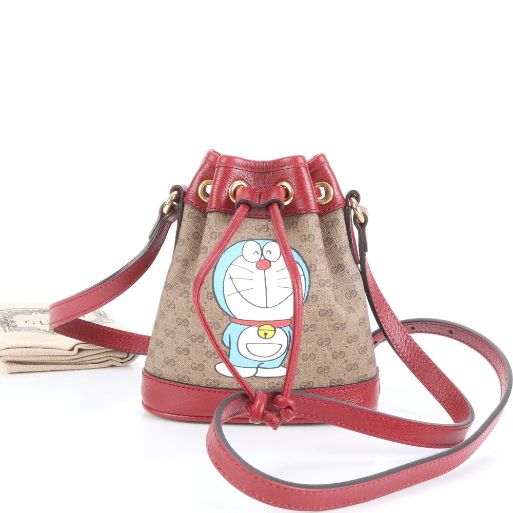 新品同様 グッチ × ドラえもん コラボ マイクロ GG ミニ バケット