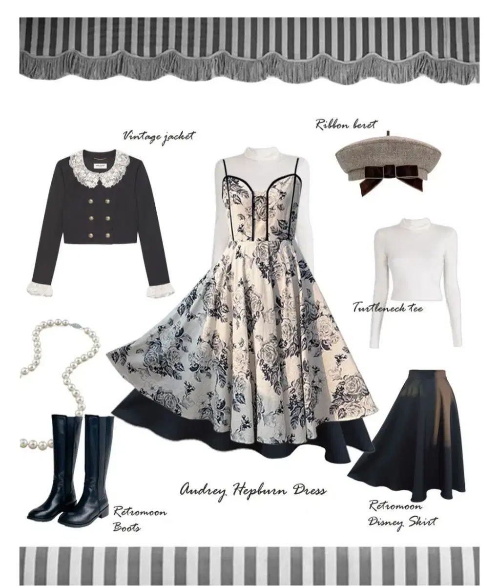 レトロ ムーン オードリー ヘプバーン ONE PIECE