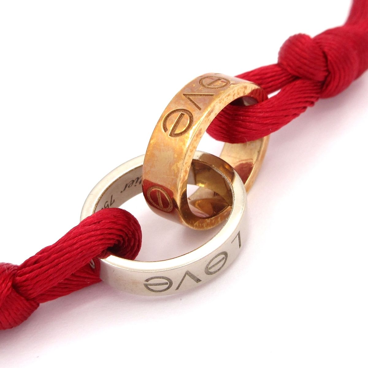Cartier(カルティエ) ブレスレット ラブチャリティ K18WG×K18PG×レッド