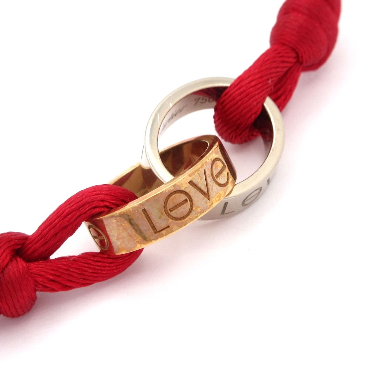 Cartier(カルティエ) ブレスレット ラブチャリティ K18WG×K18PG×レッド