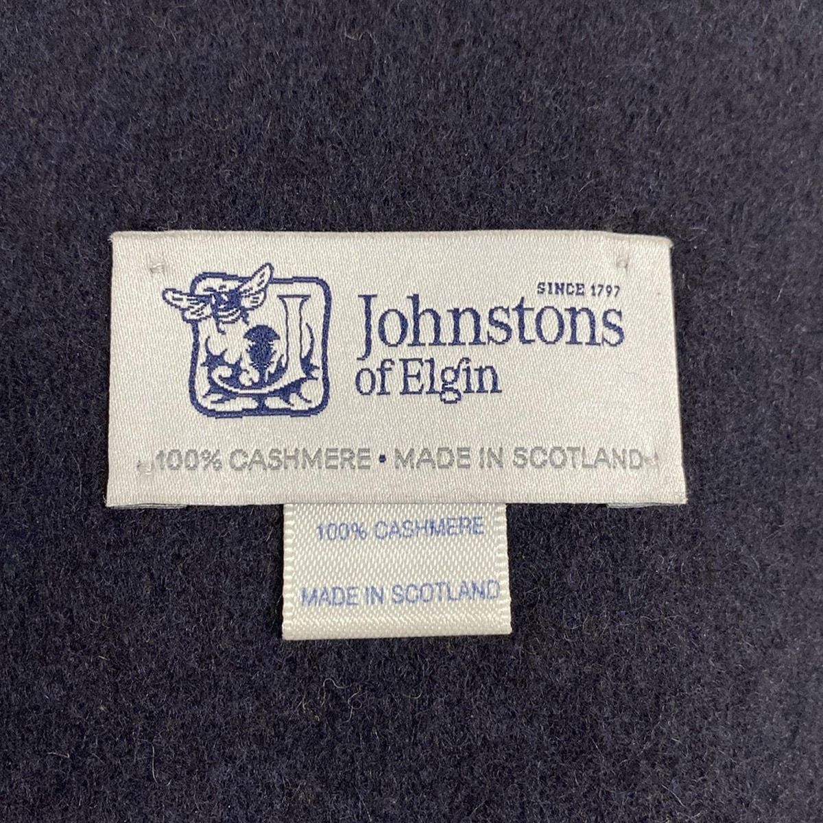 johnstons of elgin ジョンストンズ ストール ショール - ダークネイビー カシミヤ