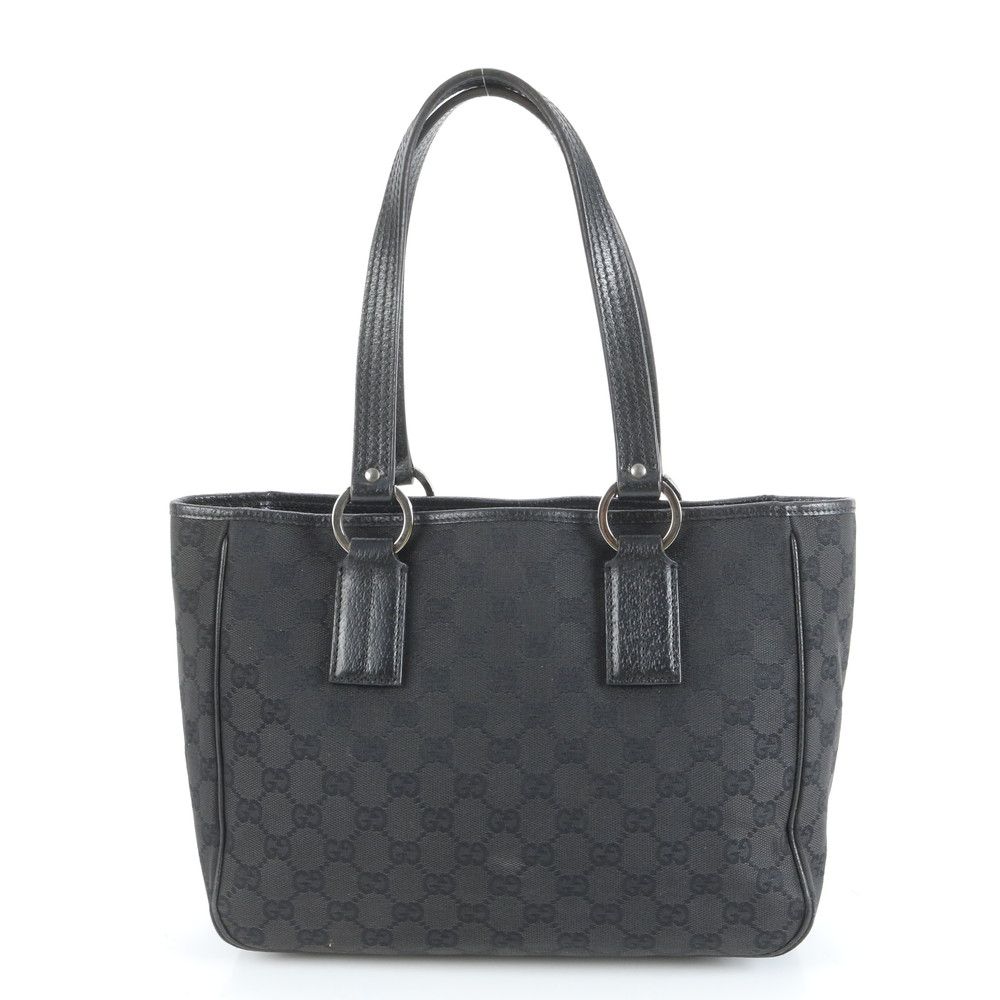 極美品 グッチ GG キャンバス レザー トート バッグ 肩掛け ショルダー