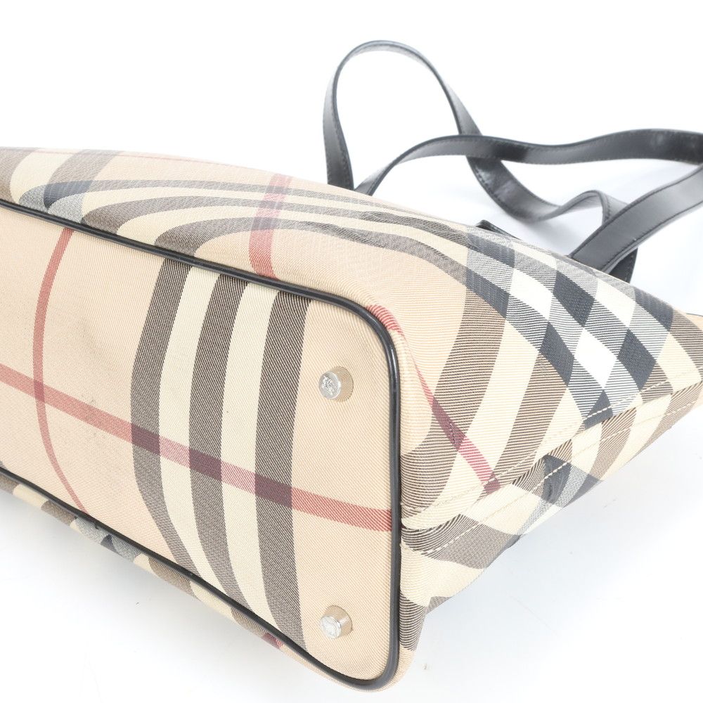 極美品 バーバリー ノバ チェック レザー トート バッグ 肩掛け