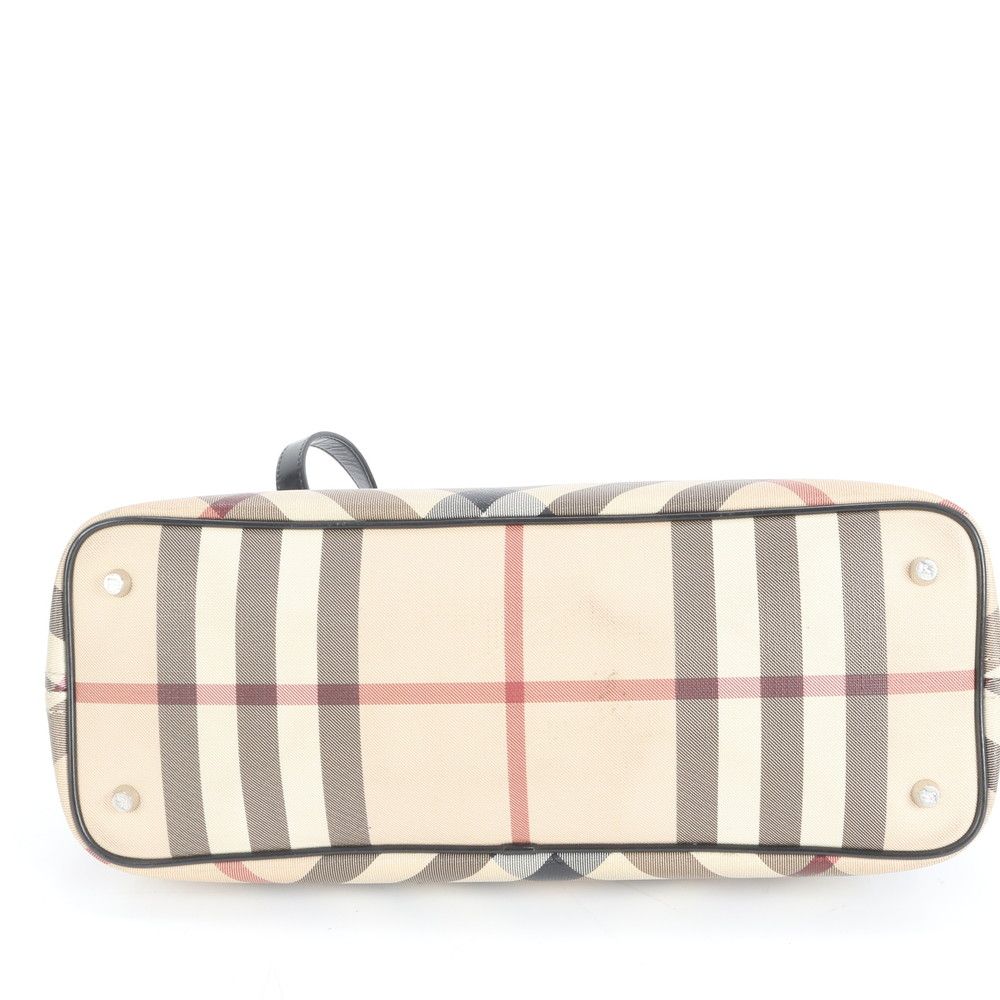 極美品 バーバリー ノバ チェック レザー トート バッグ 肩掛け