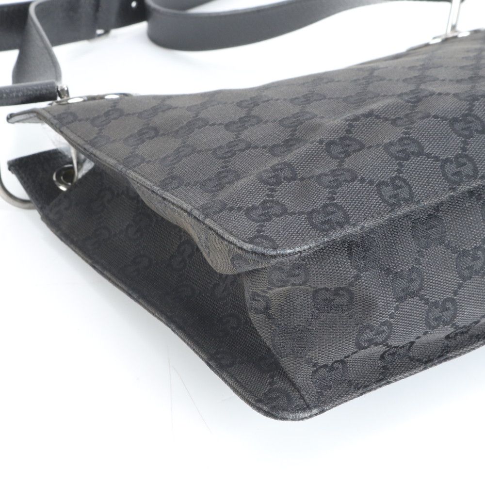 極美品 グッチ GG キャンバス エクリプス レザー ショルダーバッグ