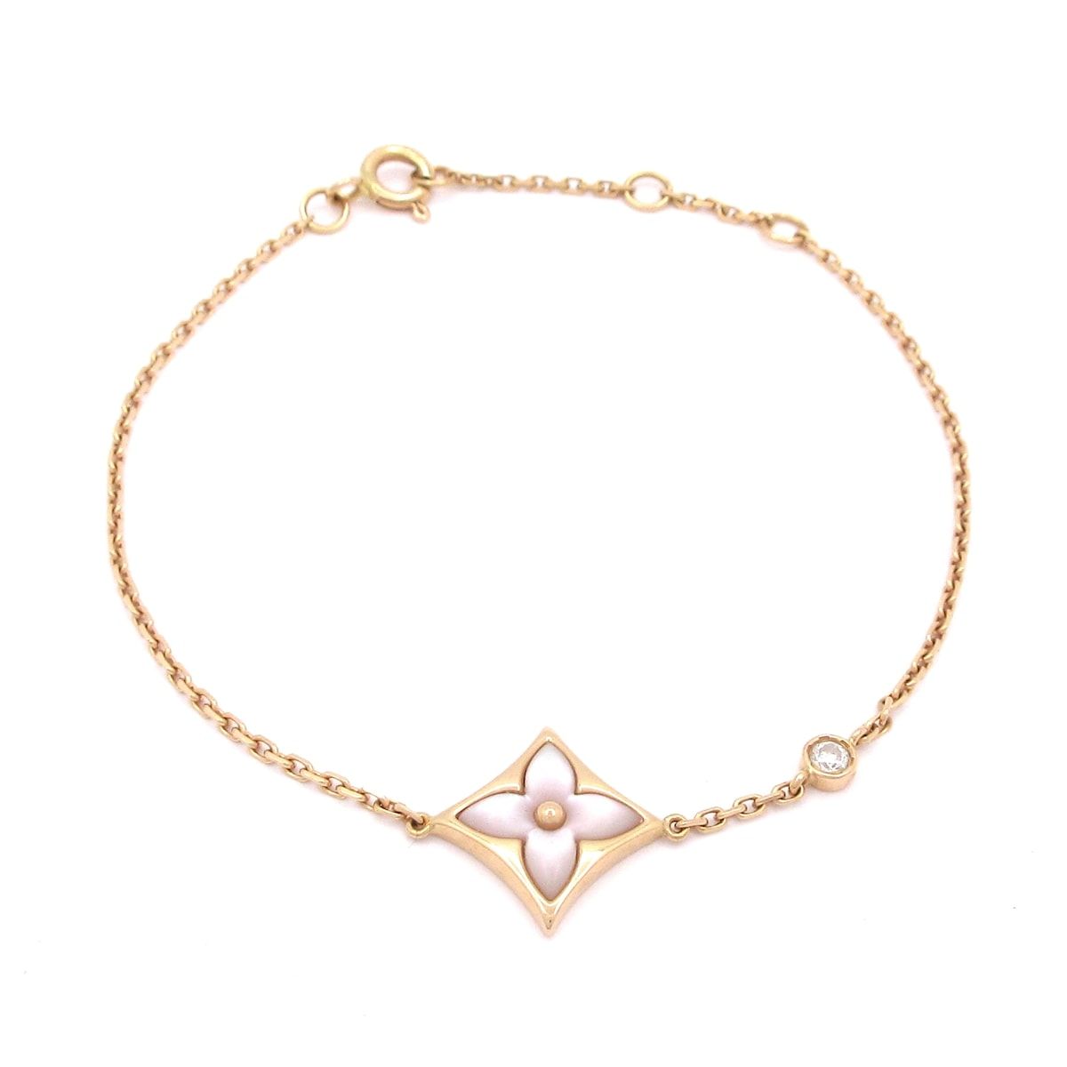 LOUIS VUITTON ルイヴィトン ブレスレット ブラスレスターブロッサムBB Q95538 K18PG×ピンクマザーオブパール×ダイヤモンド