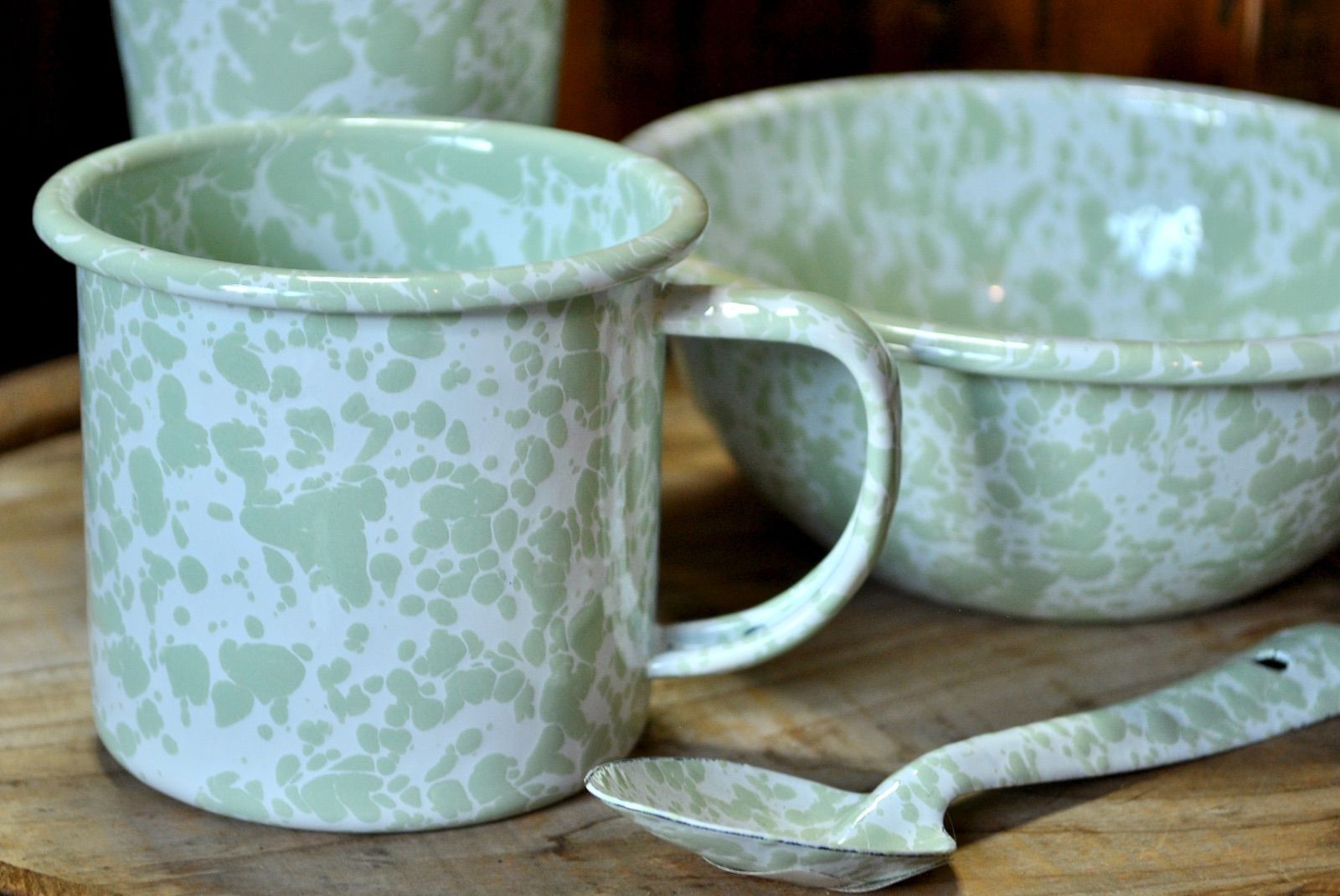 クロウキャニオンホーム CROW CANYON HOME ホーロー食器 ライトグリーン4点セット マグ タンブラー シリアルボウル スプーンS 琺瑯食器 キッチン アウトドア