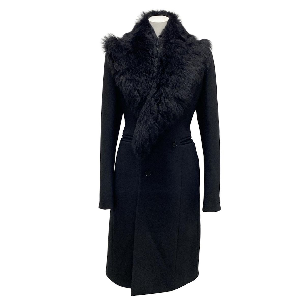 BOTTEGA VENETA ボッテガヴェネタ コート サイズ36 S レディース 677498 黒 長袖 ラムファー 中綿 冬 ウール