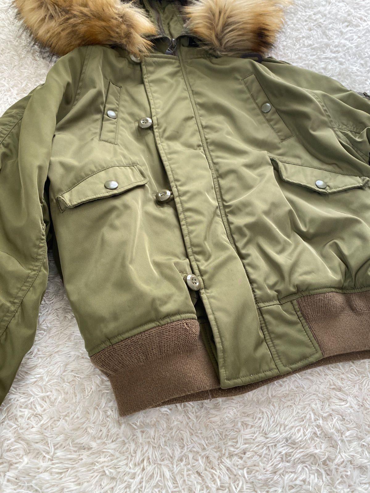 moussy military N2B flight bomber jacket 短丈 ファー y2k - メルカリ