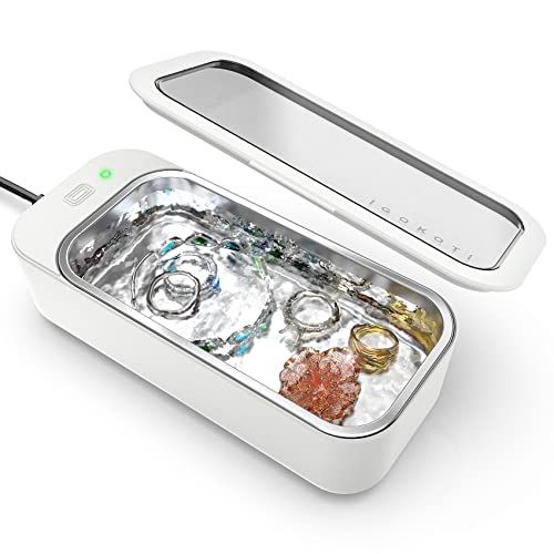 IGOKOTI 超音波洗浄機 眼鏡洗浄機 小型超音波洗浄器 超音波メガネクリーナー 450ml容量 42 000Hz 強力振動 メガネ洗浄 腕時計バンド 貴金属 指輪ピアス洗い用 White