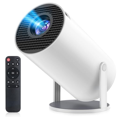 プロジェクター 家庭用 進化モデル 27000LM 4K対応 超小型 270°回転 高輝度 1080P 天井投影 Wi-Fi6大画面 Android TV搭載 Bluetooth5.4 HiFiスピーカー 自動台形補正 ズーム機能 短距離投影