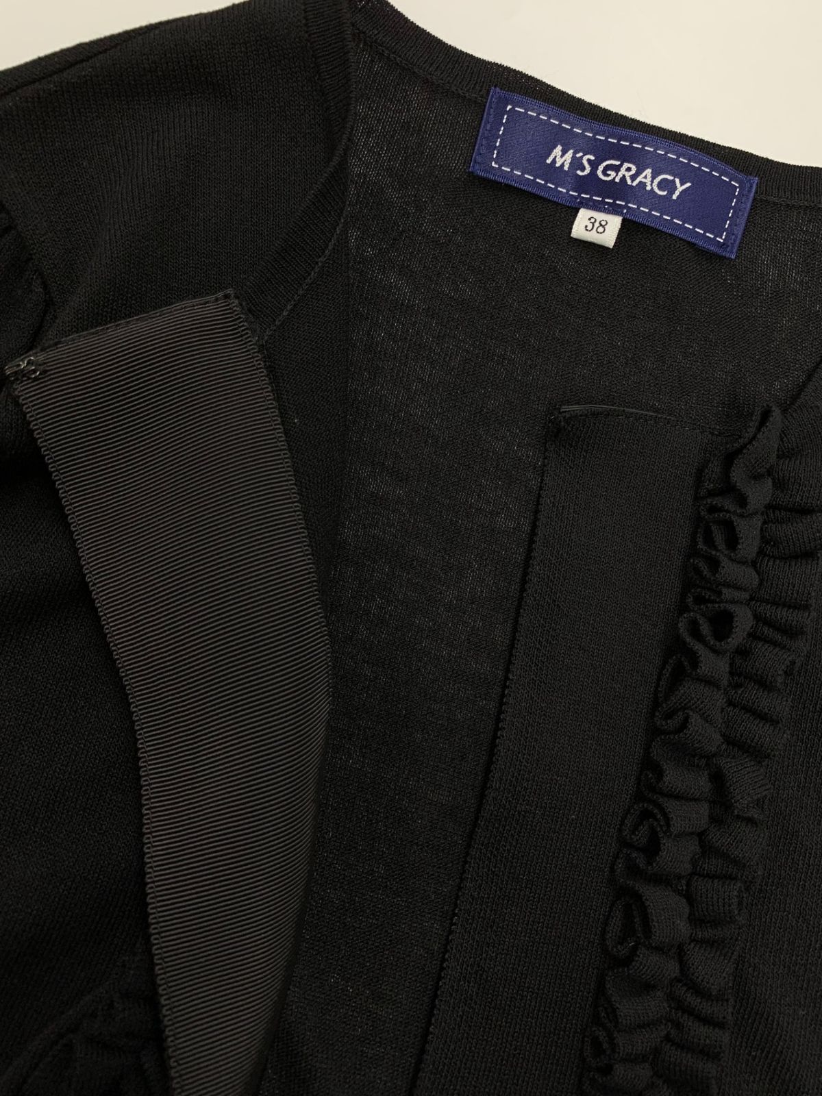 エムズグレイシー チュールフリル付きカーディガン 518117  