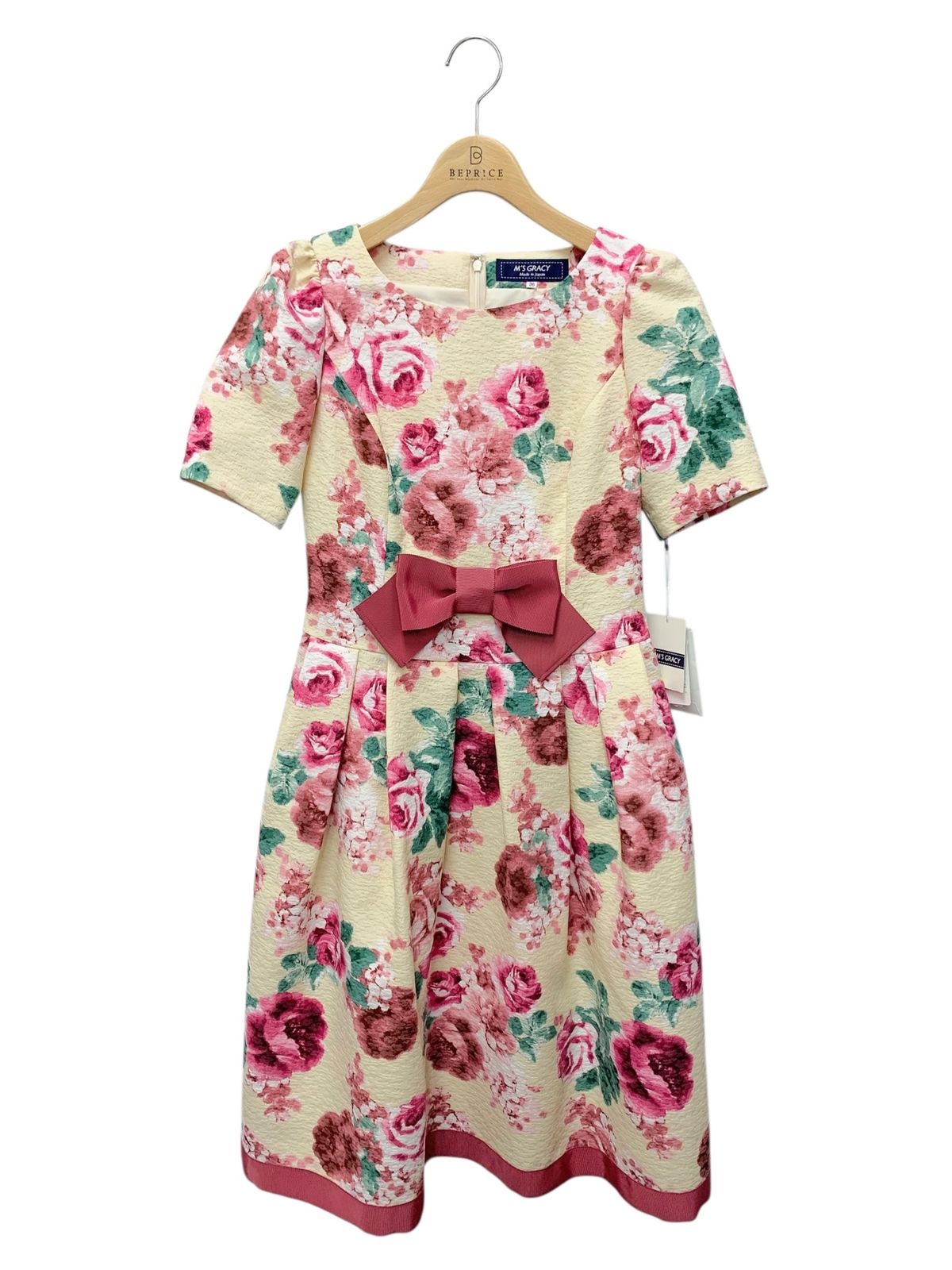 エムズグレイシー 211605 ワンピース 36 マルチ 花 リボン ITJ90V8K7IT4