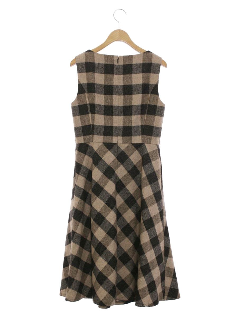 エムズグレイシー 211701 ワンピース 36 ブラウン クラシカルチェックジャンパースカート