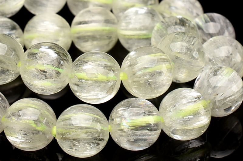 １点物 AAA透明 キャッツアイ効果 クンツァイト ヒデナイト 7 mm ブレスレット パワーストーン 天然石 _U 7906