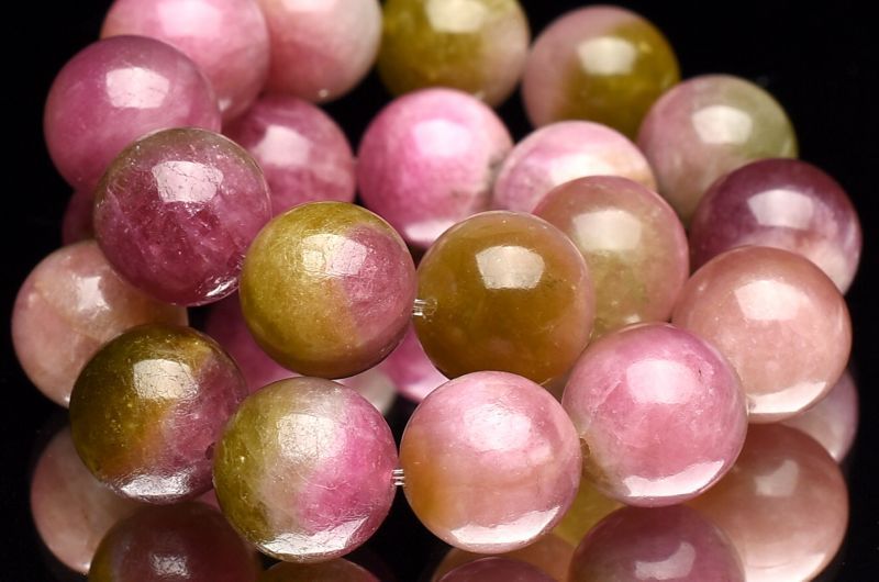  １点物 高品質 マルチ ウォーターメロントルマリン 9 mm ブレスレット パワーストーン 天然石 _U 7980 ブレスレット バングル アクセサリー