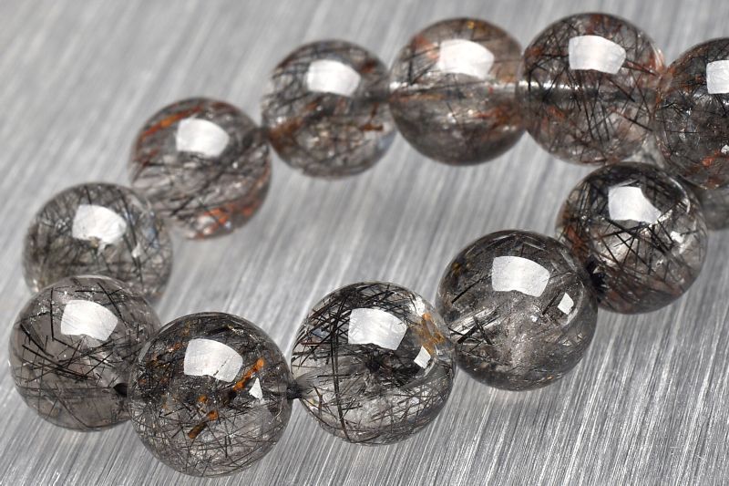 １点物 AA 高透明 ブラックトルマリンインクォーツ 11mm ブレスレット パワーストーン 天然石 _U7967