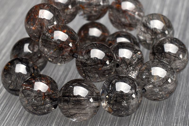  １点物 AA 高透明 ブラックトルマリンインクォーツ 11 mm ブレスレット パワーストーン 天然石 _U 7967 ブレスレット バングル アクセサリー