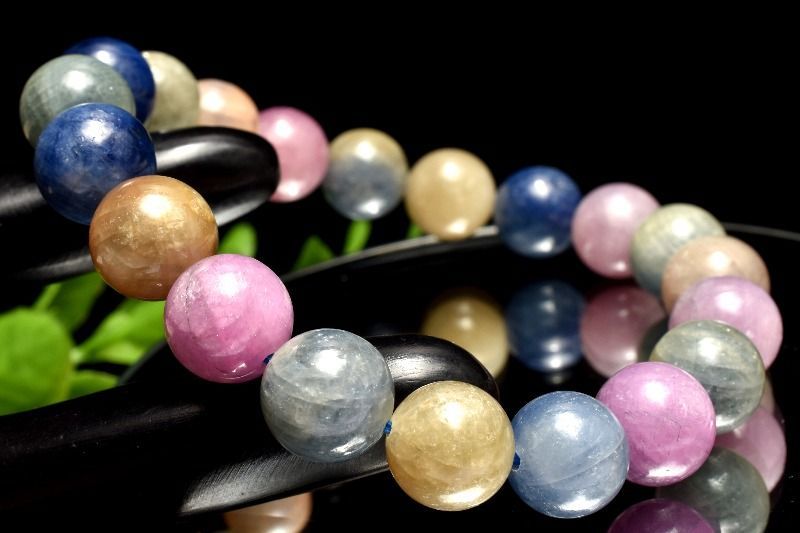 1点物 天然非加熱 マルチ サファイア コランダム 10mm ブレスレット パワーストーン 天然石 _MC846