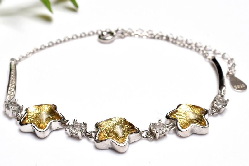 金運の石◇アルタイ隕石◇ブレスレット　約8㎜ 1点物】シルバー925 メテオライト(アルタイ隕石) 8x8mm ゴールド