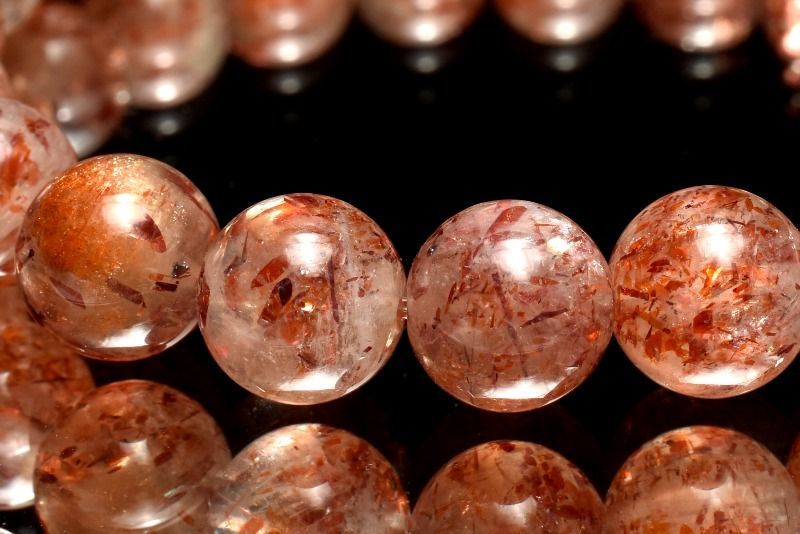 １点物 AA アルーシャ産 レピドクロサイトインフェルドスパー 8.5 mm ブレスレット パワーストーン 天然石 _MC 984