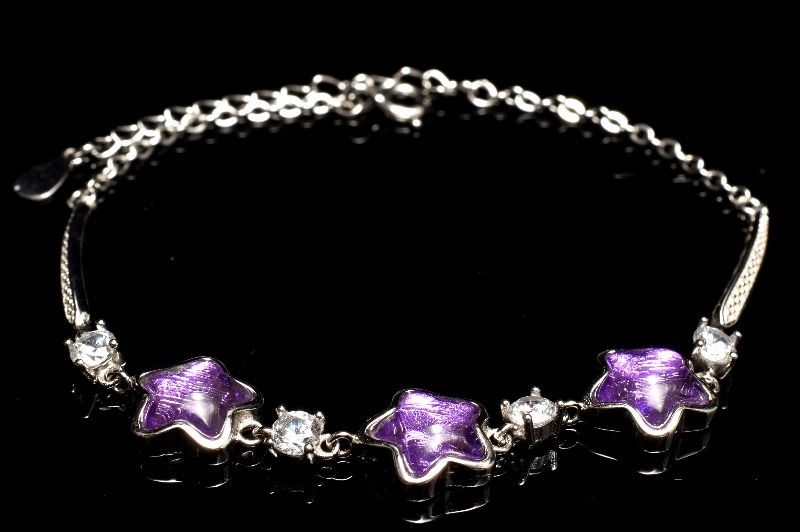 1点物】シルバー925 メテオライト(アルタイ隕石) 8x8mm パープル