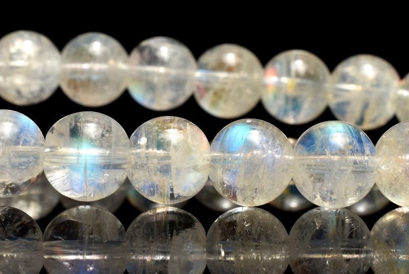 1点物 AAAオーロラシラー マダガスカル産 レインボームーンストーン 6mm ブレスレット パワーストーン 天然石 _MC1023
