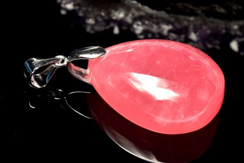 １点物 AAA アルゼンチン産 シルバー925 インカローズ 22 x 18 mm ドロップ ペンダントトップ パワーストーン 天然石 _PC 7186