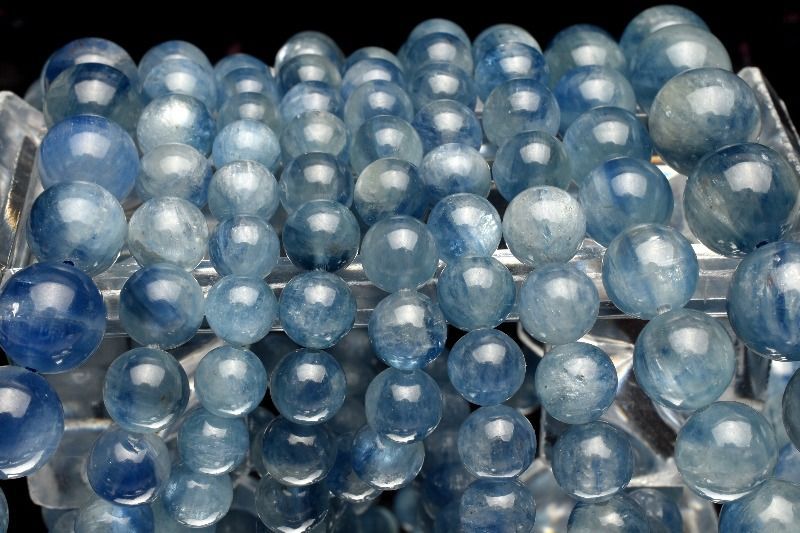 水風船のような天然ラリマーと高品質カイヤナイトシリカブレスレット