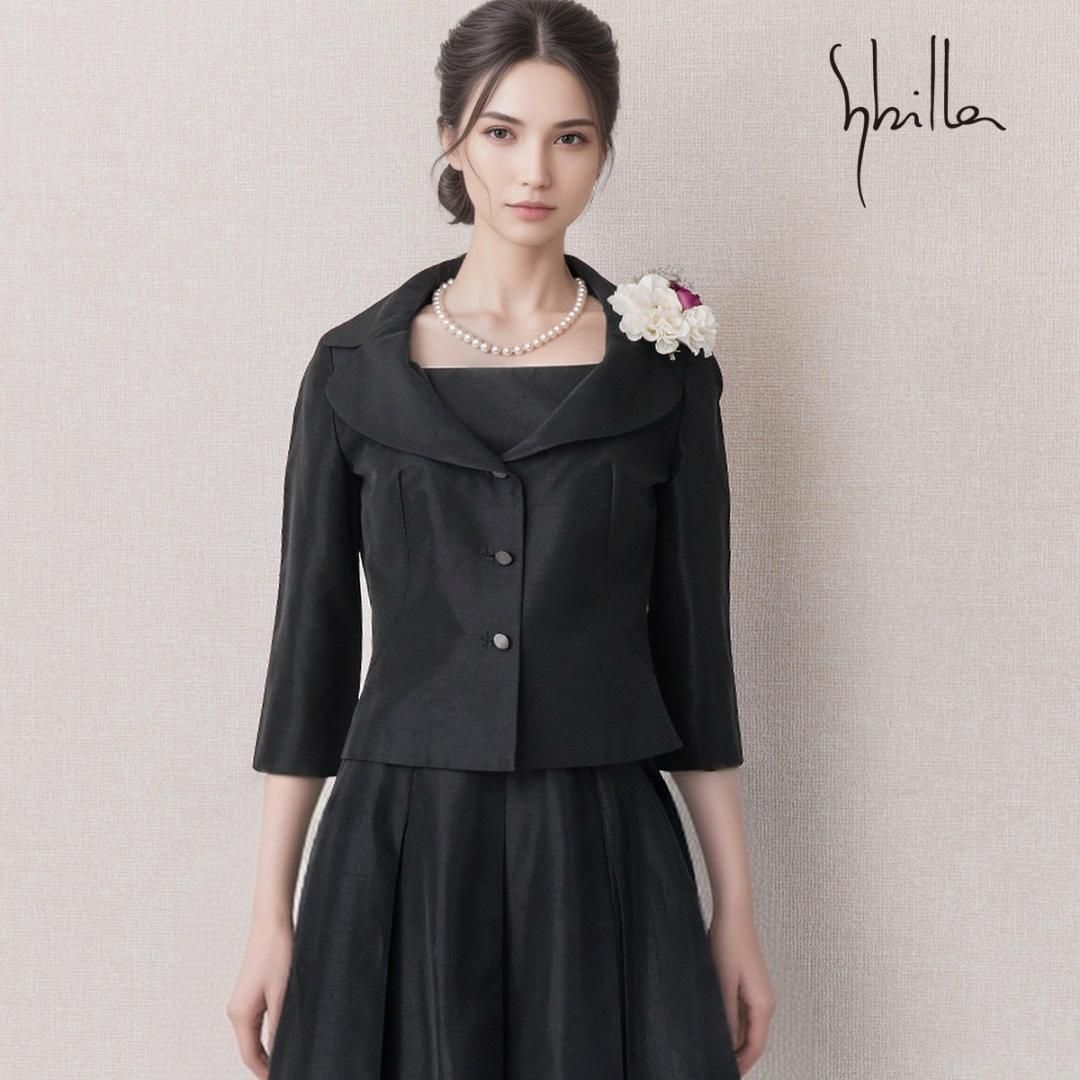 当日発送 シビラ トリアセテート混 セレモニー 黒 S