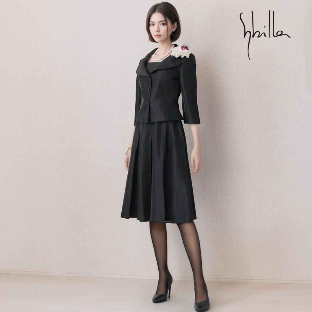 当日発送 シビラ トリアセテート混 セレモニー 黒 S