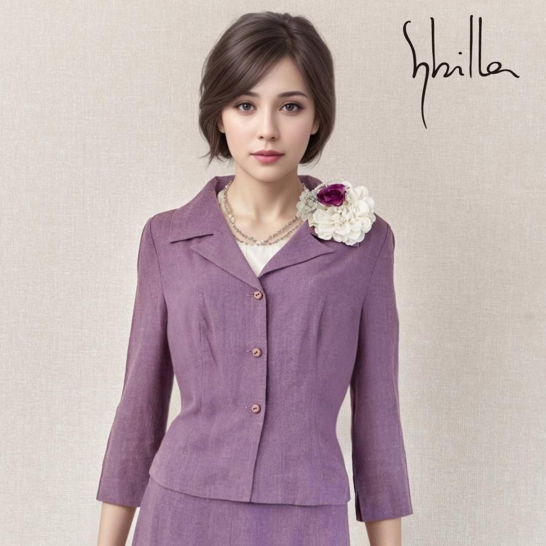 当日発送 シビラ M 紫 セレモニー 麻混