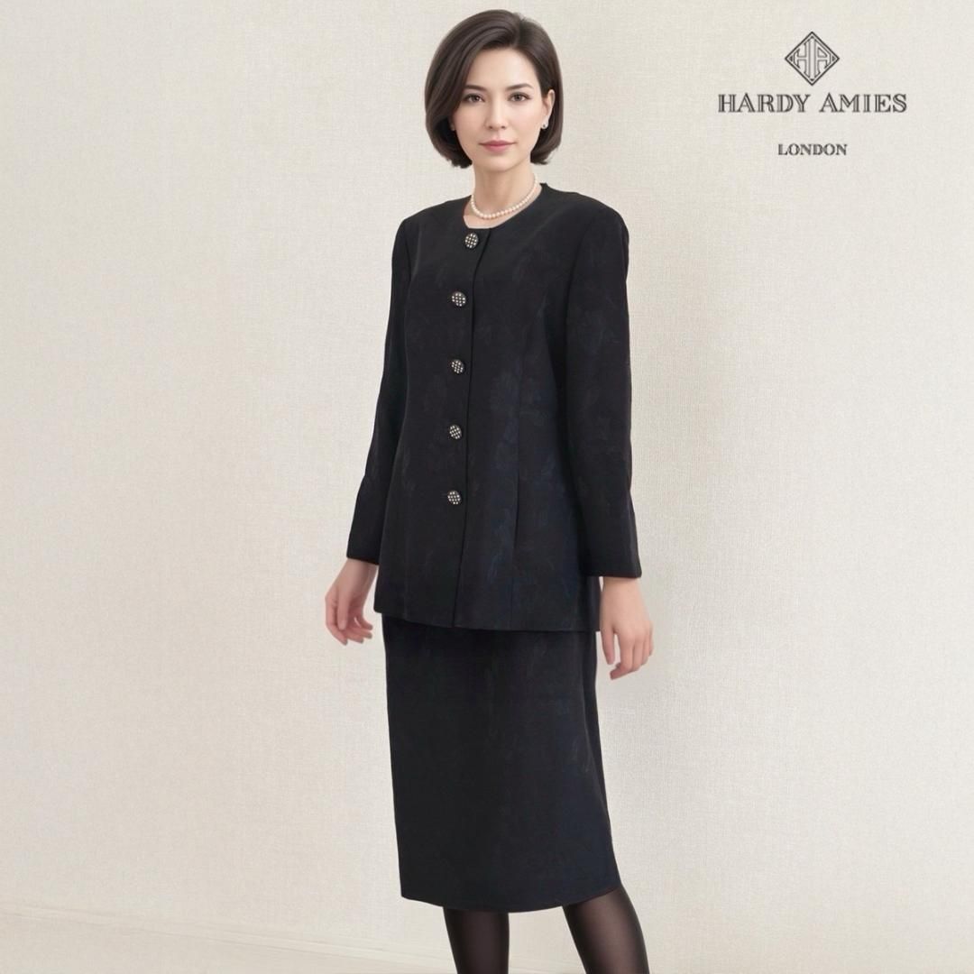 当日発送 ハーディエイミス 礼服 13号相当 シルク混 ボタンカバー