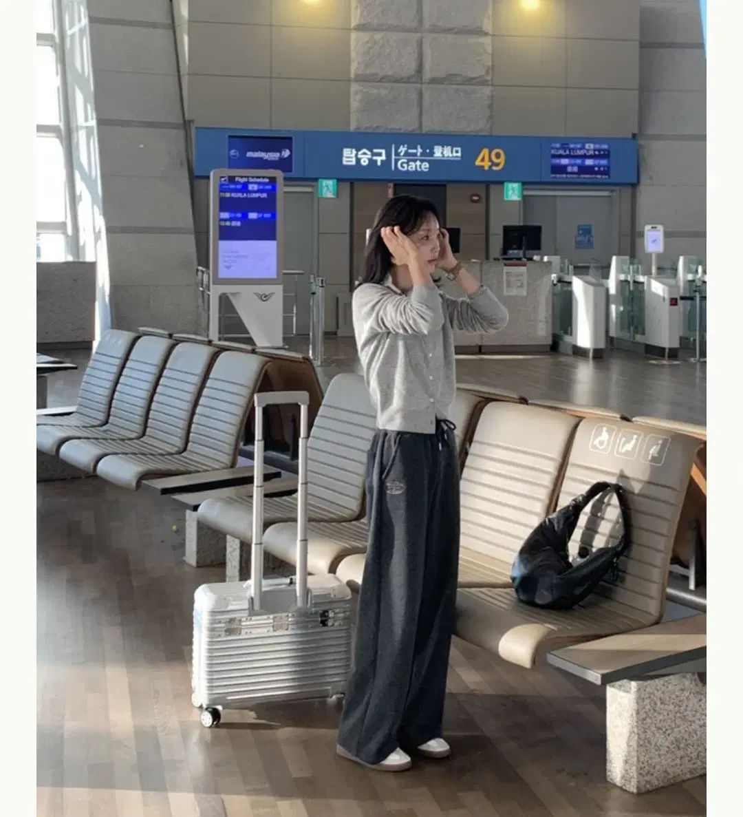  グレー ルーム ニット ライク パンツ シエ オル ユメル ラバー ム オ ミュウ タイム ザ ハンサム ジョガーパンツ スウェットパンツ パンツ