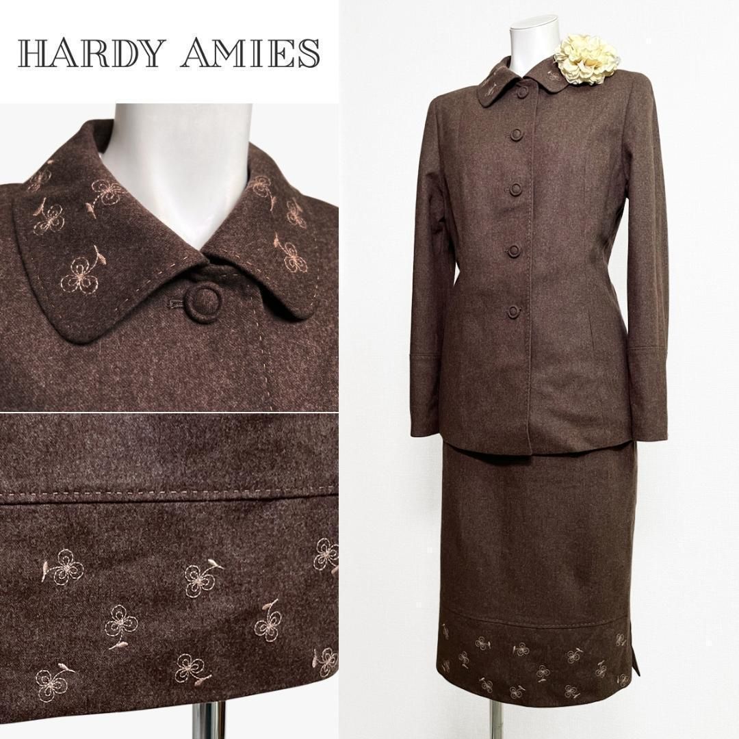 当日発送 ハーディエイミス 最 セレモニー 9号 カシミヤ混み 茶