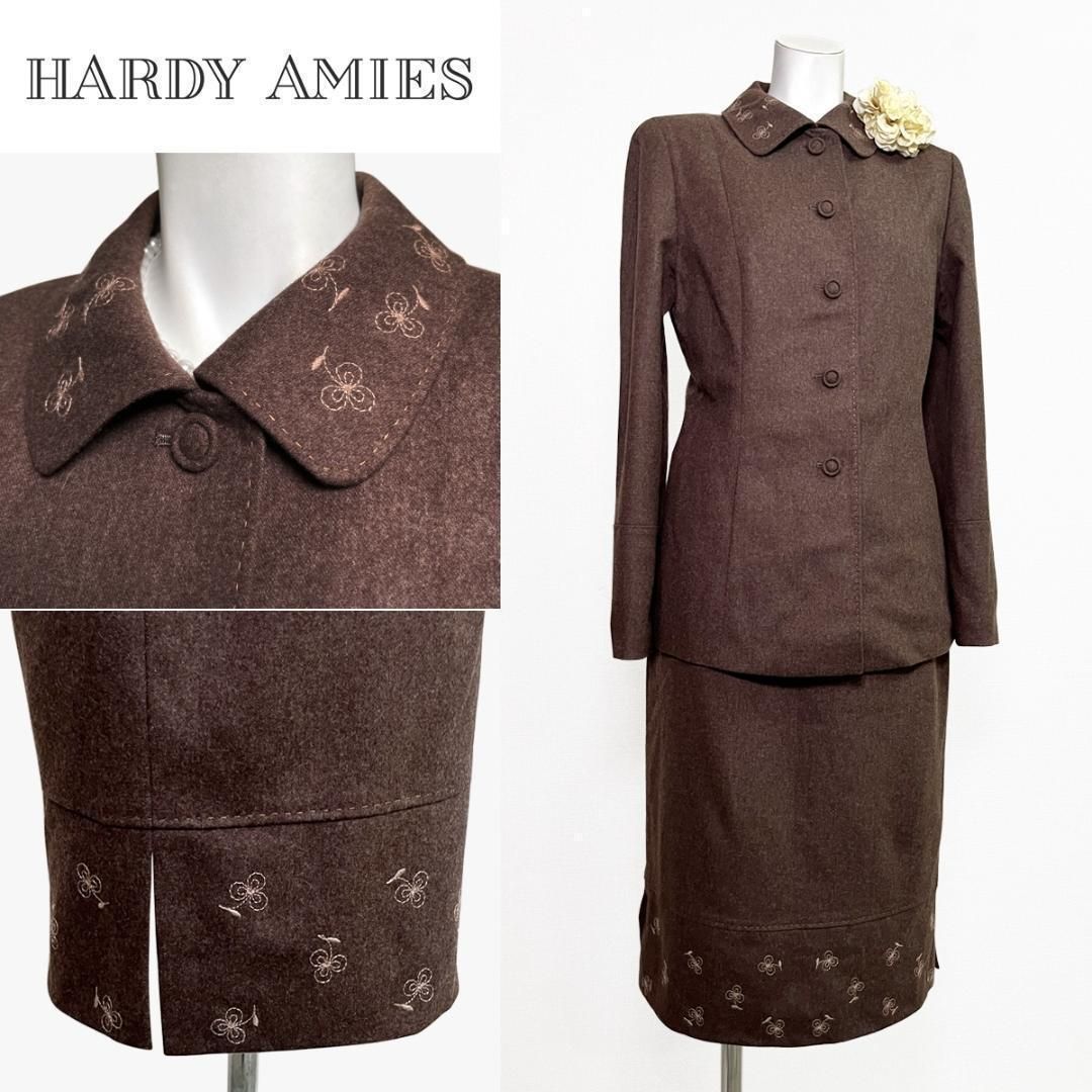 当日発送 ハーディエイミス 最 セレモニー 9号 カシミヤ混み 茶