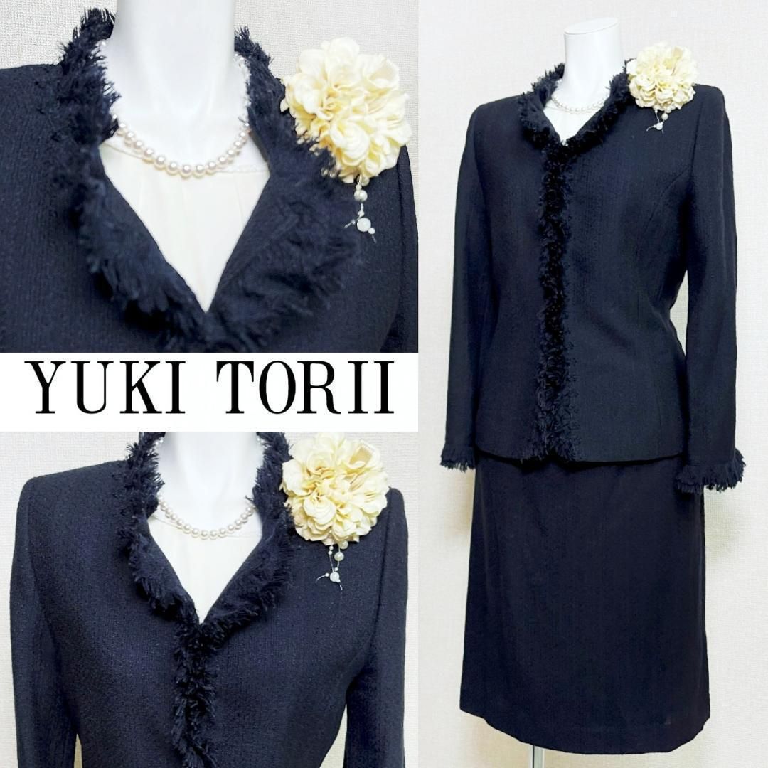 当日発送 ユキトリイ 薄手ツイード セレモニー 縦ライン