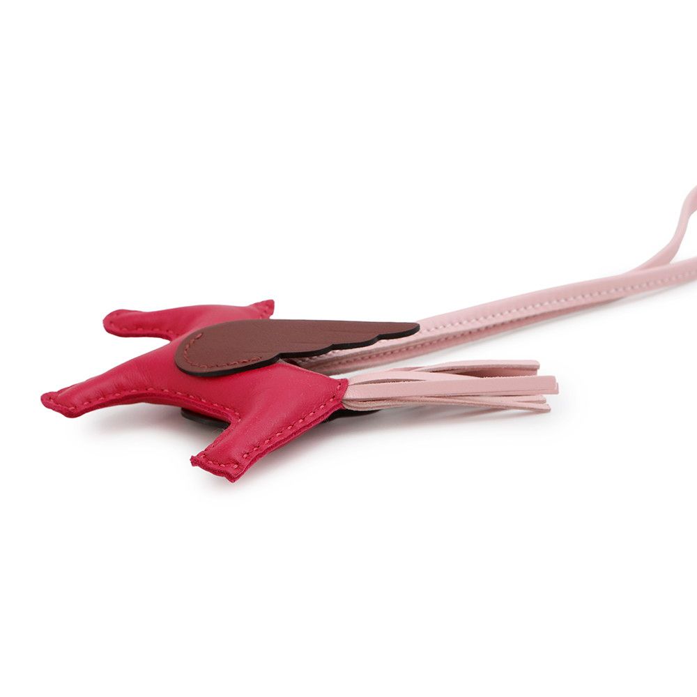 エルメス バッグチャーム ロデオPM ペガサス フランボワーズ ローズサクラ ルージュセリエ ラムスキン B刻印