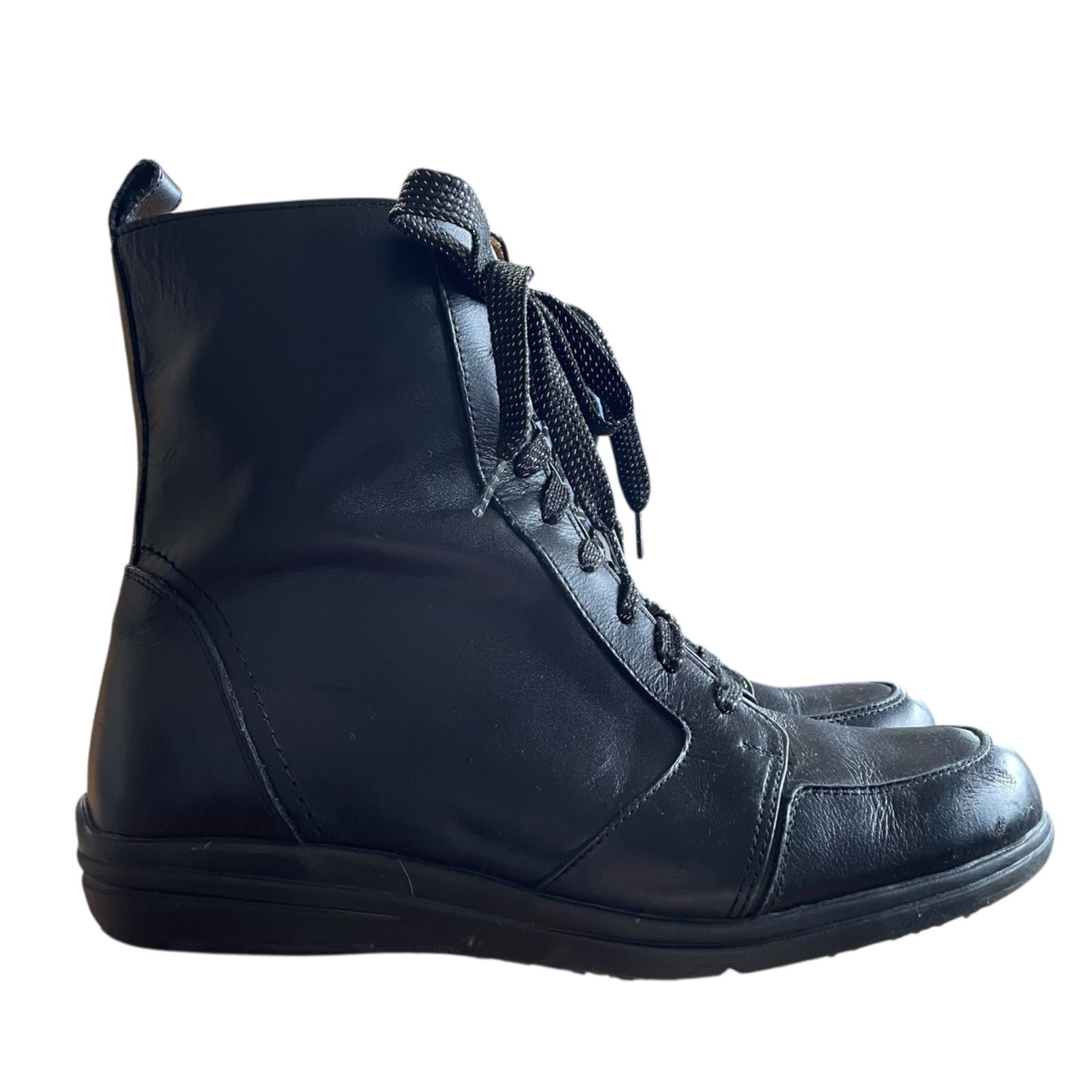 美品 ベネシュ BENESU サイドジップ 健康機能レースアップショートブーツ Z1601ベネシュ BENESU ベネシュ サイドジップ ショートブーツ レザー