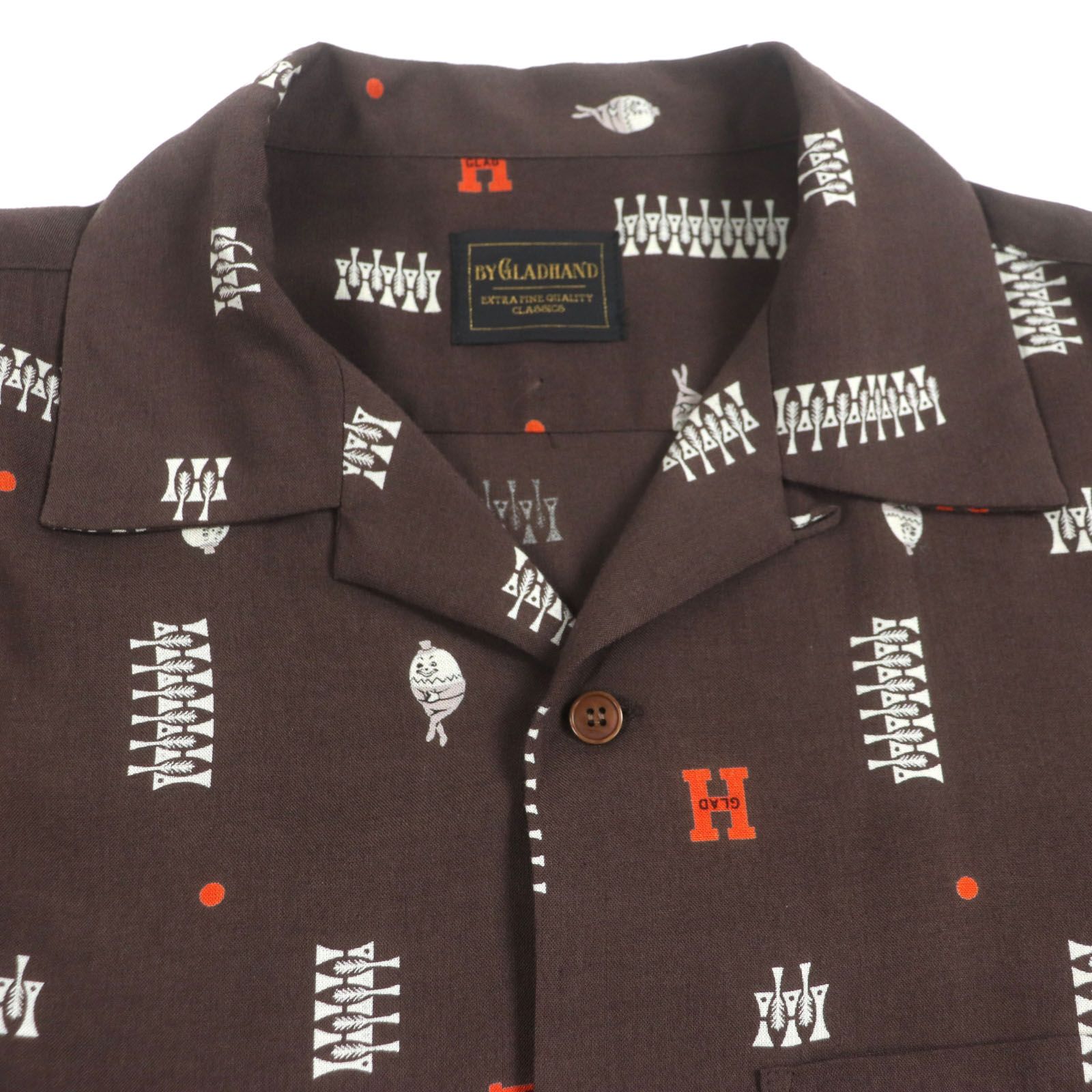 美品 GLAD HAND グラッドハンド セットアップ シャツ ハーフパンツ 美品▽BY GLAD HAND バイグラッドハンド BYGH-22SS-07/09 YEAR BOOKS