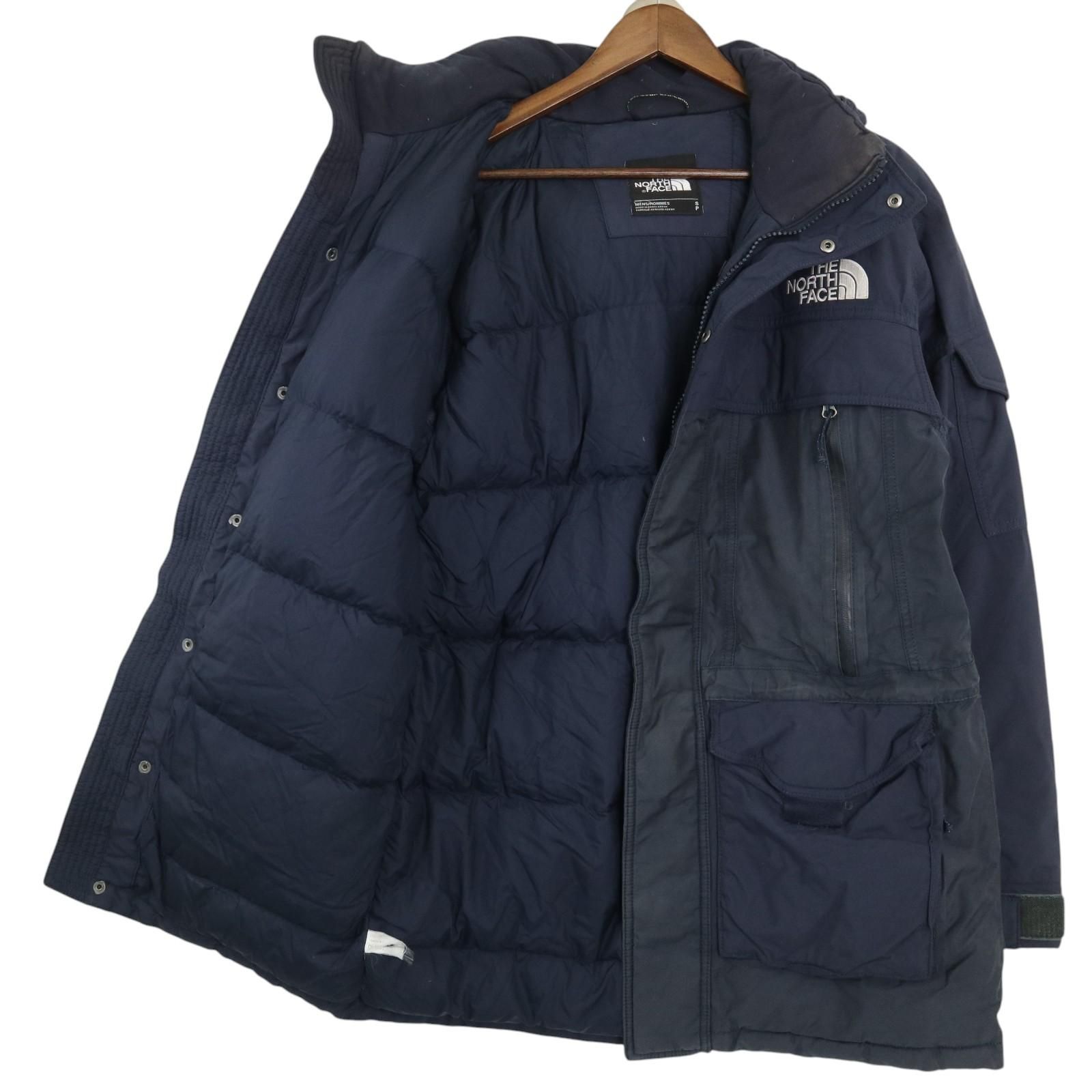 THE NORTH FACE ノースフェイス マクマードパーカーダウンジャケット アウトドア ネイビー メンズ S 古着 A3124