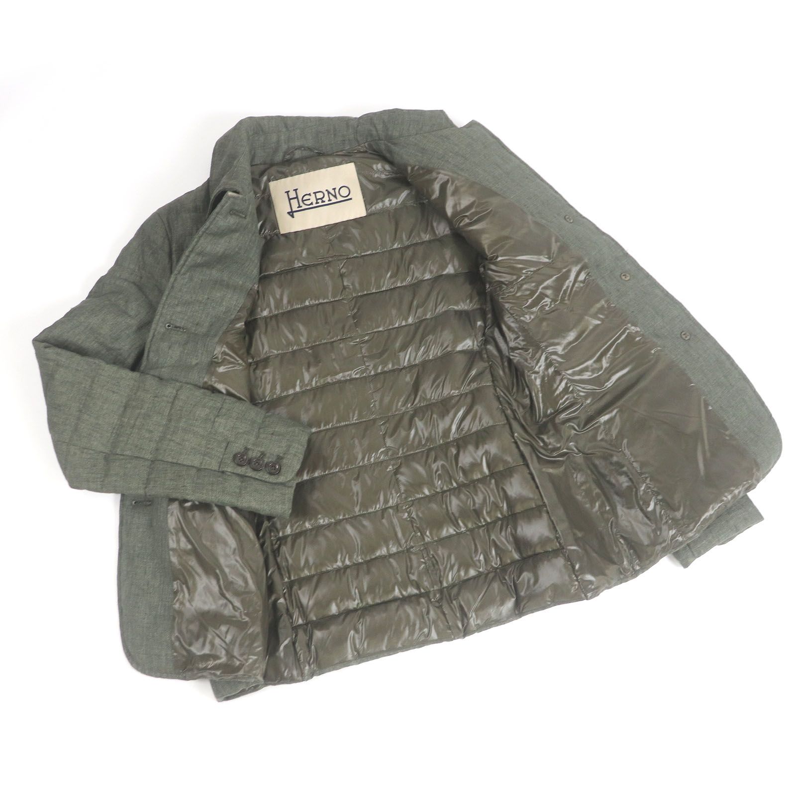 美品□Herno ヘルノ 2021年製 PI001469D リネン100％ ロゴボタン