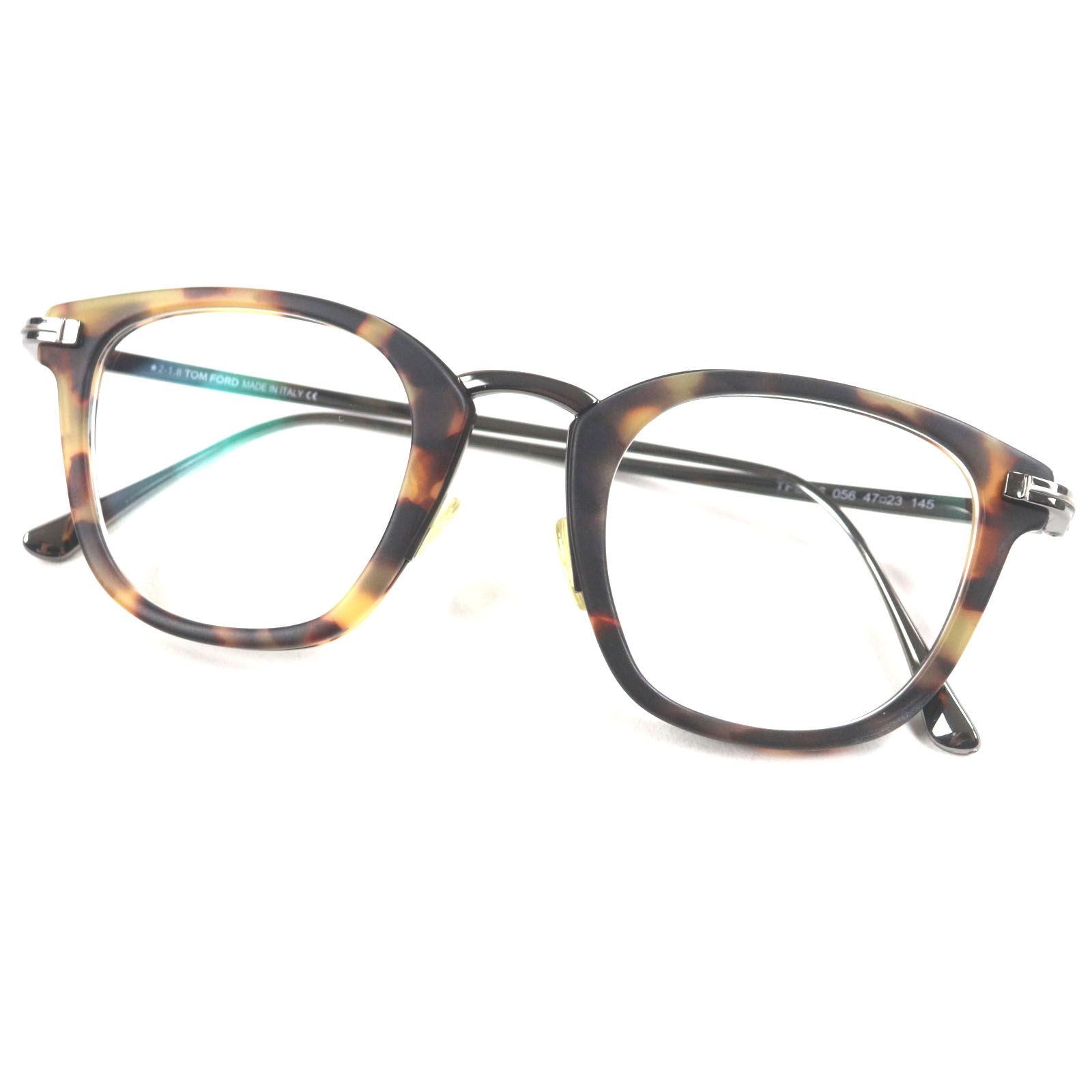 極美品▼TOM FORD トムフォード TF5496 056 マーブル柄 ウェリントン型 メガネ 眼鏡 アイウェア ブラウン 47□23 145 度入り 箱・ケース付き イタリア製 メンズ 極美品▽TOM FORD トムフォード TF5496 056 マーブル柄 ウェリントン型