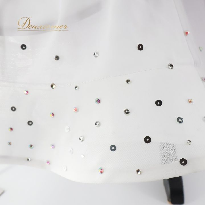 社交ダンス 衣装 タカダンス TAKADANCE ドレス ワンピース フロート レース ホワイト系 フリル デモ 競技 ダンス パーティ 発表会 シルバー エレガント フルフリル モダンドレス 発表会ドレス