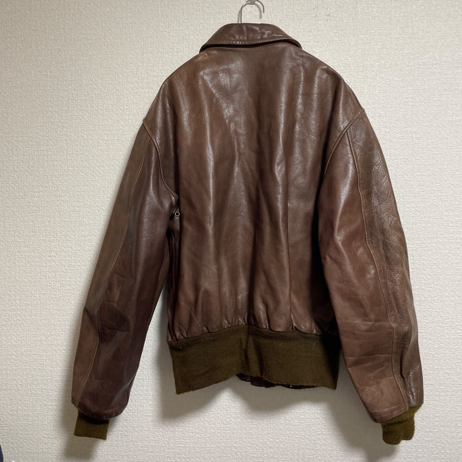 AVIREX (アヴィレックス) A-2 ジップアップ レザー フライトジャケット