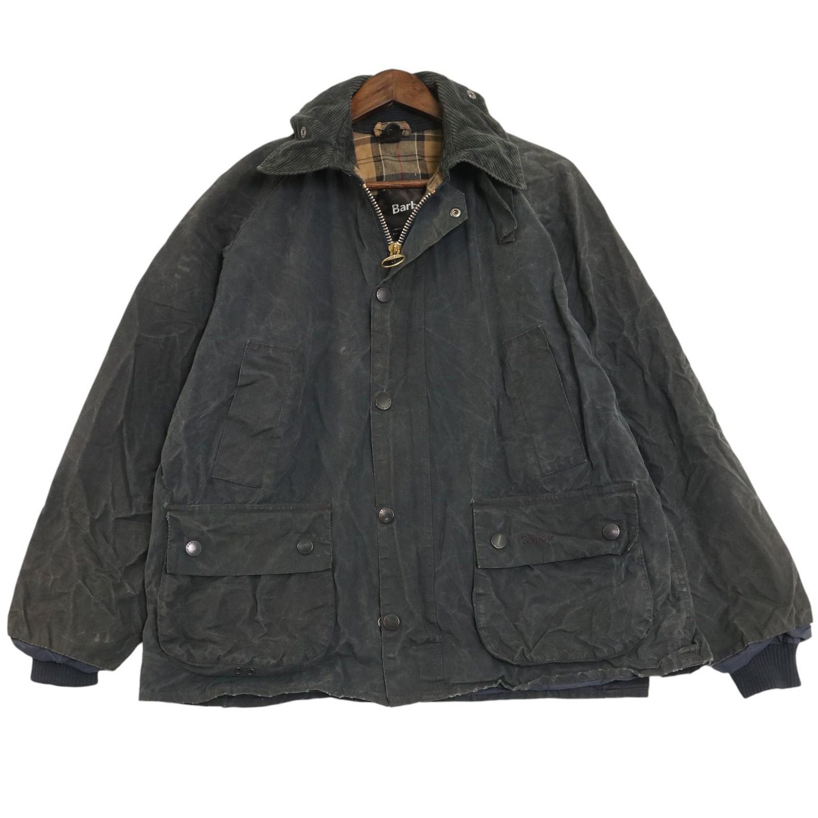 00年代 イングランド製 Barbour バブアー BEDALEビデイル オイルドジャケット ブラック メンズ C40 120CM 古着 A4548
